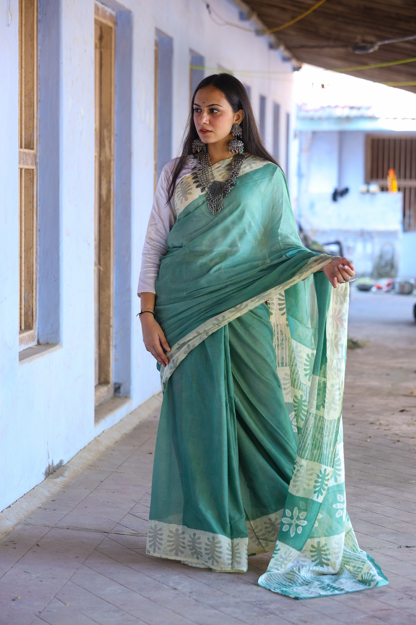 Sea Green Saree