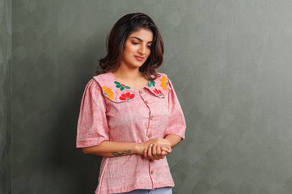 Khadi Shirt (Peach)